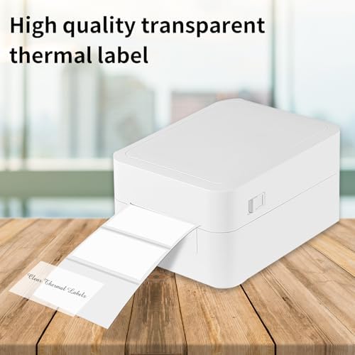 1.25" x 2.25" Transparent Thermal Label Stickers,Waterproof Thermal Printer Sticker Labels for Gift Wrapping, Self-Adhesive Name Price Tag DIY Custom Logo Design (500 pcs,Clear) - Image 4