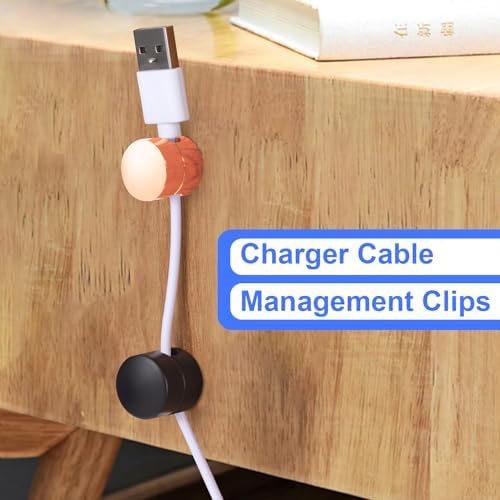 SmallCat 3 Sets Charger Holders for Cords, Adjustable Cable Anchor Holders, Adhesive Metal Cord Clips, Cable Management Wire Organizers for Desk, Office, Nightstand - Matte Black, White, Rose Gold - Image 5