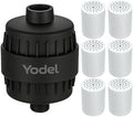 Yodel Shower Filter with 6 Cartridge Matte Black - Hard Water Softener, 99% Removes Chlorine & Impurities, Improves Skin & Hair Condition, Universal Fit for Shower Heads by Yodel