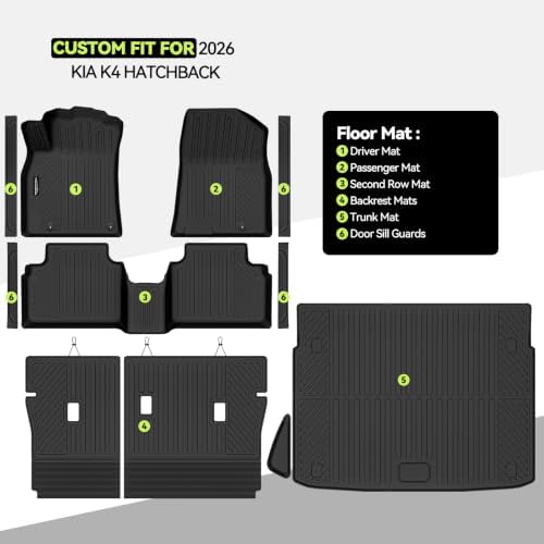 All Weather TPE Floor Mat Set for 2026 Kia K4 Hatchback - Image 2
