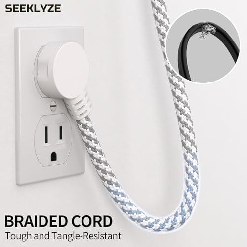 16 Gauge Braided Extension Cord 20 FT, Flat Plug Power Cord Indoor - Image 5