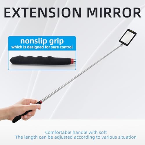 2Pcs Telescoping Lighted Inspection Mirror, Extendable Inspection Mirror - Image 3