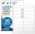 4" X 1.33" Matte White Printable Address Labels (30 Sheets, 420 Stickers) by SpartanIndustrial