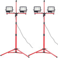 VEVOR LED Work Light with Stand, 2PCS 10000 Lumen Dual-head LED Work Light with 27.6"-68.1" Adjustable and Foldable Tripod Stand, IP65 Waterproofed LED Tripod Work Light, with 5000 K Color Temperature by VEVOR