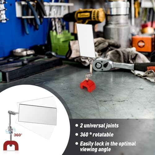 Copkim 2 Pcs Inspection Mirrors Magnetic Base 4 x 2 Inch 360° Adjustable - Image 5