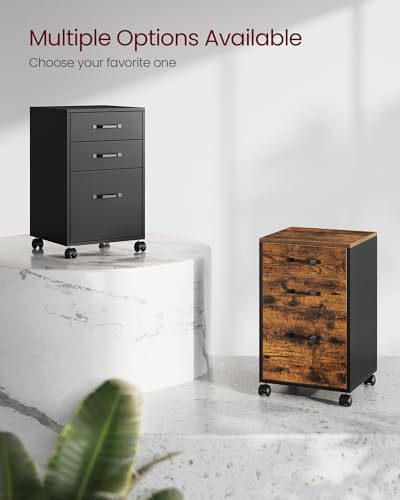 VASAGLE Mobile File Cabinet, 3 Drawers Filing Cabinet with Wheels - Image 6