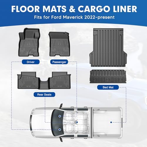 Floor Mat & Bed Mat for Ford Maverick 2022-2026(Only Hybrid) (4.5FT) - Image 2