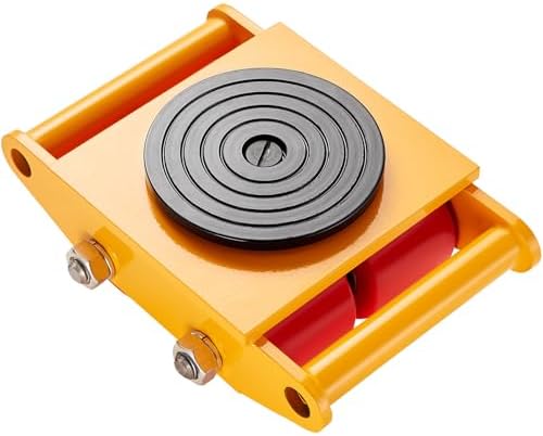 VEVOR 6-Ton Machinery Skate Dolly, 13,200 lb Capacity, Heavy-Duty Carbon Steel Mover with 4 PU Wheels, 360° Swivel & Non-Slip Pad for Warehouse, Workshop, Factory by VEVOR