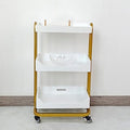 Beauty Cart Shelf 3-Tier Rolling Spa Cart Storage Rack W/Lockable Wheels Trolley Easy Organization & Mobility Solution,A by Unknown