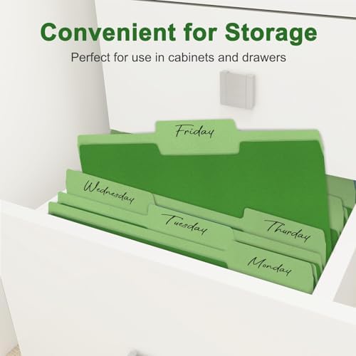 ViVin File Folder, 50 Pack Colored File Folders with 1/3-Cut Tabs, Fits 8.5 * 11 Letter Size Paper, Manilla Folders for Home Office School Documents(Green) - Image 5