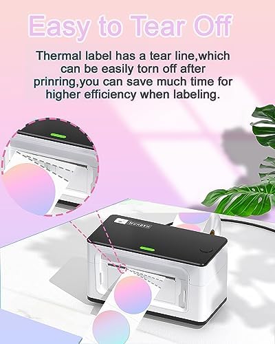2''2'' Flower Thermal Sticker Labels, 500 Self-Adhesive Direct Thermal Labels/1 Roll, Multi-Purpose for DIY Logo Design, Name Tag, QR Code, Nebula - Image 5