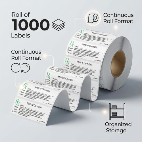 1000 Count 1" x 3" Pre Printed Adhesive Roll Labels for Packaging Use - Image 5