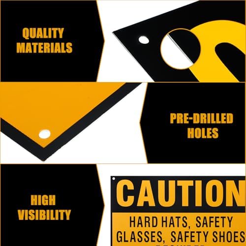 2 PCS Hard Hats Safety Glasses Safety Shoes Required Sign - Image 3