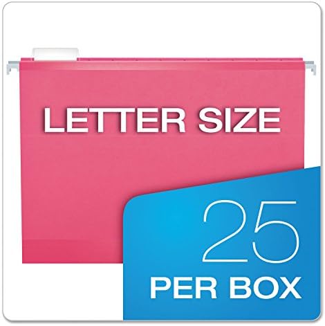 Pendaflex Reinforced Hanging File Folders, Letter Size, Pink, 1/5 Cut, 25/BX (4152 1/5 PIN) - Image 6