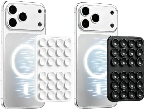 (2 Pack) Magnetic Suction Sticky Phone Grip for Magsafe, White & Black by Bethebestbrandyoucantrust