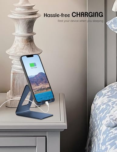 Aoviho Cell Phone Stand for Desk, Aluminum Phone Holder,Navy Blue - Image 5