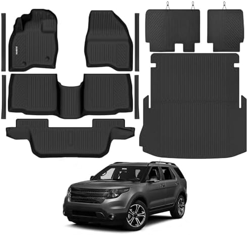 Naibeve Floor Mats for 2011-2014 Ford Explorer 7 Seats 2nd Row Bench Seat by NAIBEVE-USA