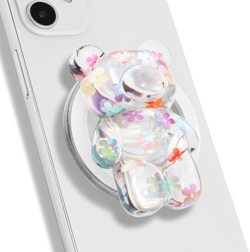 On The Grip Magnetic 3D Gummy Bear Style Expandable Collapsible Mobile Phone Grip Stand Holder for Smartphone Tablet Cell Phone Accessory (Flower) by OnTheGripofficial