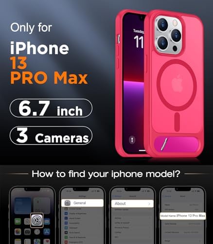 Temdan Magnetic Compatible with iPhone 13 Pro Max Case, [Built-in Invisible Kickstand][Compatible with MagSafe][Military Grade Shockproof] Slim Translucent Matte Phone Case for iPhone 13 Pro Max 6.7" - Image 2