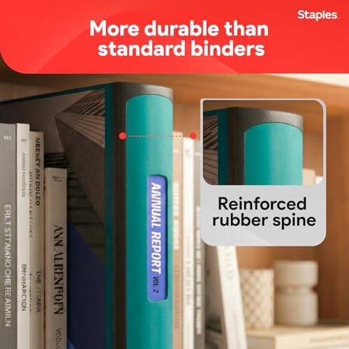 Staples Better Binder, 2-Inch D-Ring View, Teal, Holds 540 Sheets - Image 4