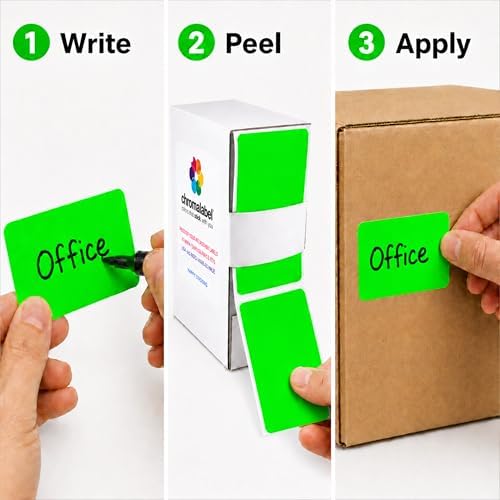 ChromaLabel Moving Labels, 2 x 3 Inch Fluorescent Green, 250/Box - Image 3