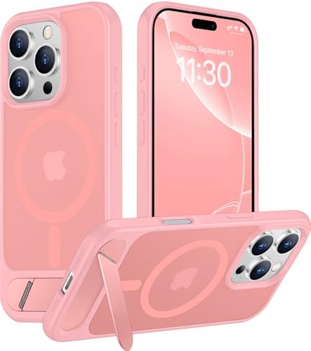 Temdan Magnetic Compatible with iPhone 16 Pro Max Case, [Built-in Invisible Kickstand][Compatible with MagSafe] [Military Grade Shockproof] Slim Translucent Matte Phone Case for iPhone 16 Pro Max 6.9" by Temdan