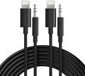 Aux Cord for iPhone,[Apple MFi Certified] Lightning to 3.5 mm AUX Cable for Car Stereo, Speaker, Headphone, Auxiliary Audio Cable Compatible with iPhone 14 13 12 11 XS XR X 8 7 3.3FT 2Pack Black by Seulliya
