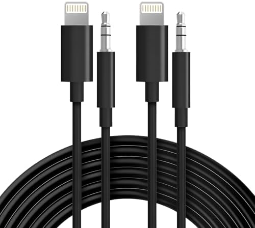 Aux Cord for iPhone,[Apple MFi Certified] Lightning to 3.5 mm AUX Cable for Car Stereo, Speaker, Headphone, Auxiliary Audio Cable Compatible with iPhone 14 13 12 11 XS XR X 8 7 3.3FT 2Pack Black by Seulliya