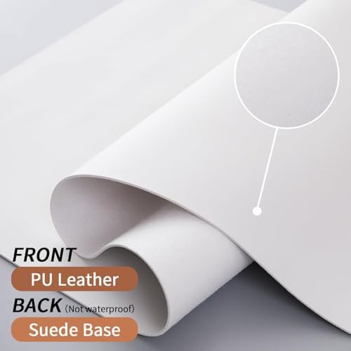 Bloss White Desk Mat, Mouse Pad, Waterproof Leather Desk Pad, Desk Matt for Desktop, Non-Slip Ccomputer Desk Protecor Mat for Office/Home/Decor(27.6 x 13.8 Inches) - Image 4