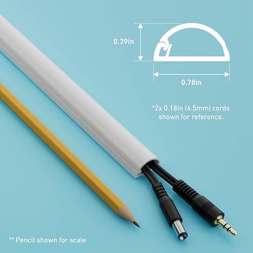 D-Line Half Round Cord Hider, Patented Cable Cover, Hide TV Wall Mount Wires, Raceway for Cords, Decorative Wire Covers, Paintable, Adhesive Cable Concealer, 10x 0.78in W x 0.39in H x 15.7in L, White - Image 4