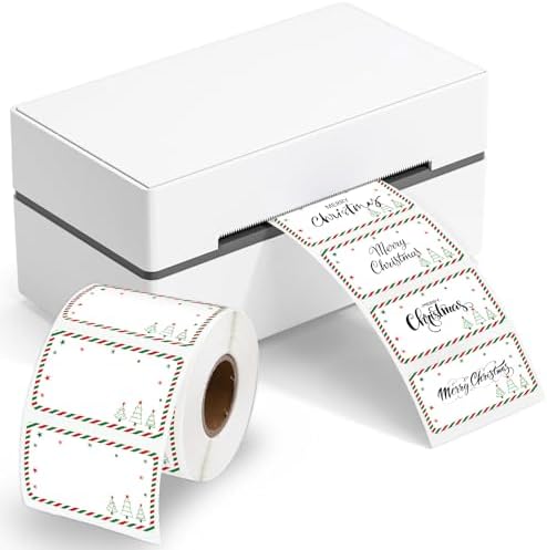 Whaline Christmas Direct Thermal Labels Stickers Red Green Xmas Striped Tree Rectangle Self-Adhesive Printer Decals for DIY Candle Name Tag Logo Design, 500 Pcs - Image 7
