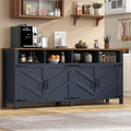 knoworld Buffet Sideboard with Storage Farmhouse, Large Kitchen Storage Cabinet Wood Coffee Bar Cabinet Buffet for Kitchen, Living Room, 63in, Blue by KNOWORLD