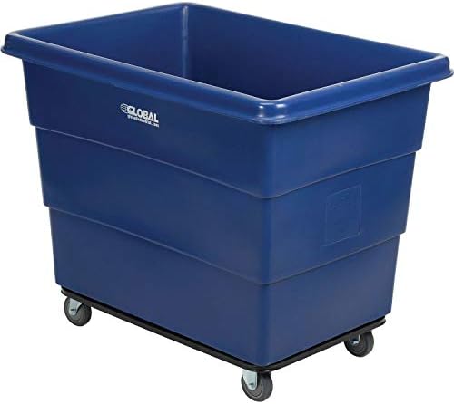 Global Industrial 16 Bushel Plastic Bulk Box Truck, Steel Base, Yellow - Image 5