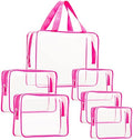 6Pcs Crystal Clear PVC Travel Toiletry Bag Kit for Women Men, Cosmetic Bags by ROYBENS