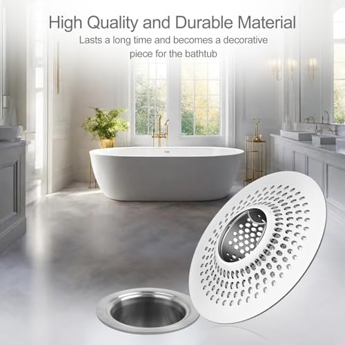 LEKEYE Shower Drain Hair Catcher/Bathroom Drain Cover/Bathtub Drain Strainer/Shower Stall Drain Protector(Pearl Chrome) - Image 5