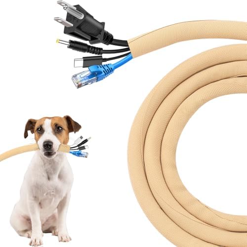 Secbolt Cord Protectors from Pets No Chew, 10FT - 1/2 Inch, Beige by Secbolt