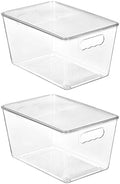 Vtopmart 2 Pack Clear Stackable Storage Bins with Lids and Handles, Large by Vtopmart