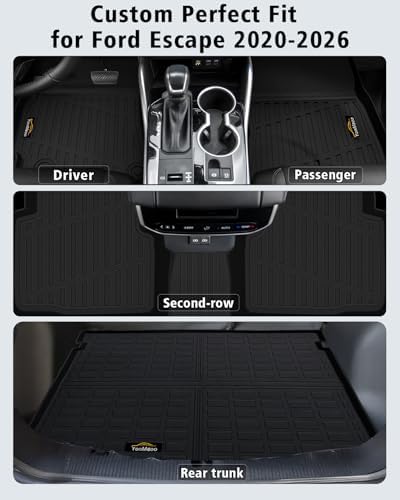 Floor Mats & Cargo Liner Custom Fit for Ford Escape Gas 2020-2025 2026 - Image 2