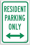 Warning Signs Resident Parking Only (with Bidirectional Arrow) Signs Business Sign 12X8 Inches Aluminum Metal Tin Sign by Eletina
