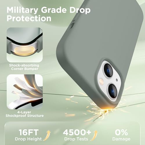 GolbinBox Magnetic for iPhone 13/14 Case, Silicone Cover, Calke Green - Image 5