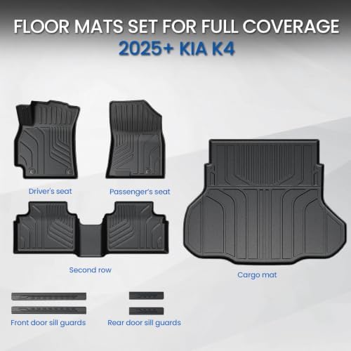 Floor Mats for Kia K4 2025-2026 Sedan Only, with Cargo Mat - Image 2