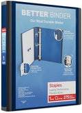 Staples Better View 1-Inch D-Ring Binder, Blue, Clear Overlay by Staples
