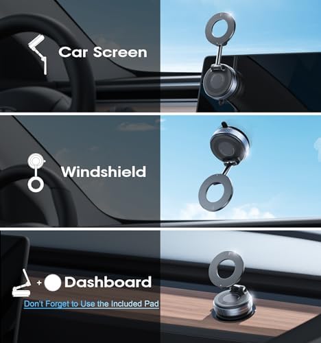 REOKILY 2026 Upgraded Vacuum Magnetic Car Phone Holder 360° Reinforced 96LBS Ultra Suction Cup Phone Mount for MagSafe Cell Phone Holders for Your Car/Gym/Mirror Mount for iPhone & Android - Image 2
