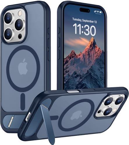 Temdan Magnetic Compatible with iPhone 16 Pro Case, [Built-in Invisible Kickstand][Compatible with MagSafe] [Military Grade Shockproof] Slim Translucent Matte Phone Case for iPhone 16 Pro 6.3" by Temdan