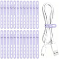 Donruby 24Pcs Silicone Cable Ties, Reusable Cord Organizer Straps, Purple by Donruby