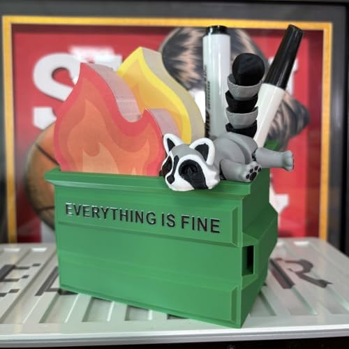 Funny Garbage Can Fire Pen Holder 300 Sticky Notes -Gag Gifts for Coworkers - Image 4
