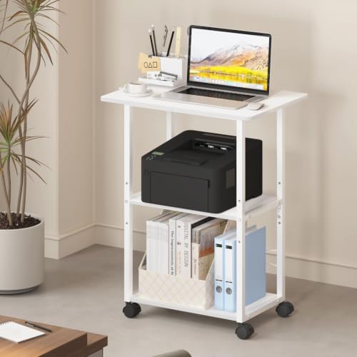 MARTY 3 Tier Large Printer Stand, Mobile Printer Table, Adjustable Shelf - Image 3
