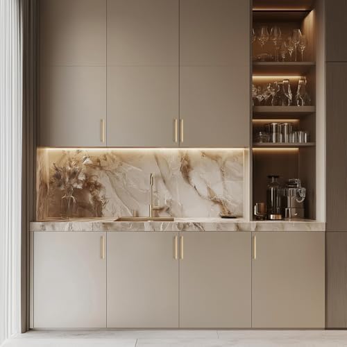 Ravinte Champagne Bronze Kitchen Square Cabinet Handles 5 Inch 20 Pack - Image 5