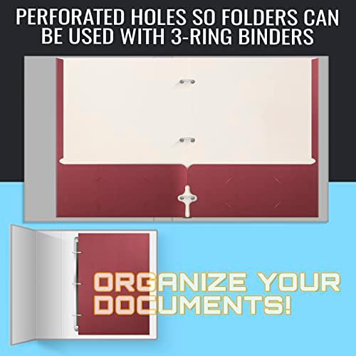 Better Office Products Two Pocket Portfolio Folders, 50-Pack, Burgundy, Letter Size Paper Folders, 50 Pieces, Burgundy - Image 5