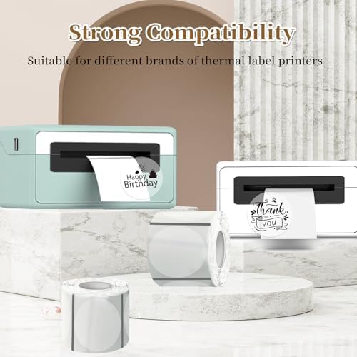 2 Inch Holographic Thermal Labels,Transparent Round Thermal Printer Labels,Printable Round Thermal Printer Labels Self-Adhesive Direct Thermal Label(300pcs Transparent) - Image 4